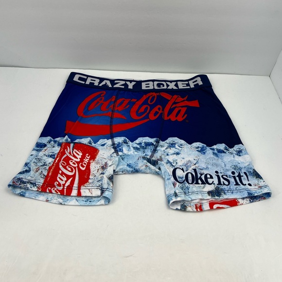 CRAZY BOXER BRIEFS COCA COLA DESIGN, 92%  POLYESTER 8% “ELASTHANNE,” LARGE SIZE - Picture 10 of 11
